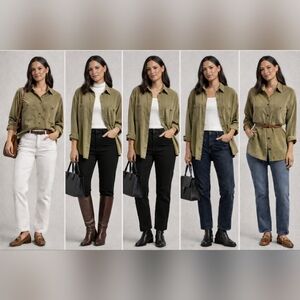 C’est la Vie Olive Green Shacket – Made in Canada